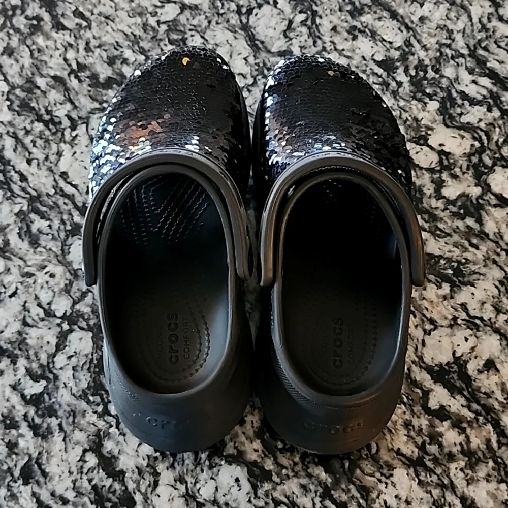 RARE!! Crocs Sequin Bae Clog platform - Picture 5 of 7